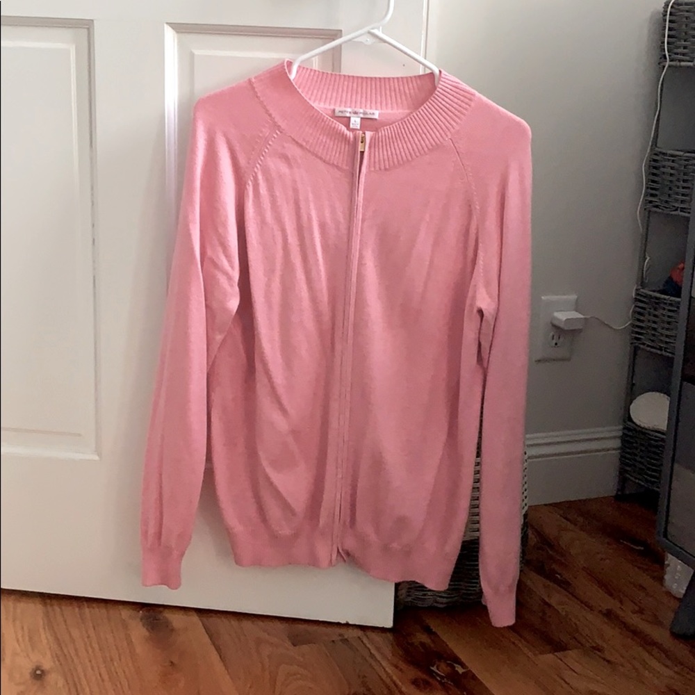 Pink comfortable zipper sweater